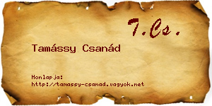 Tamássy Csanád névjegykártya