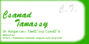 csanad tamassy business card
